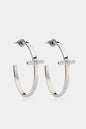 Stainless Steel Cross Hoop Earrings