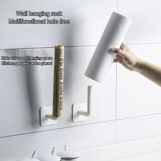 Kitchen Self-adhesive Accessories Under Cabinet Paper Roll Rack Towel Holder Tissue Hanger Storage Rack For Bathroom Toilet
