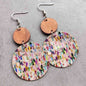 Round Shape Wooden Dangle Earrings