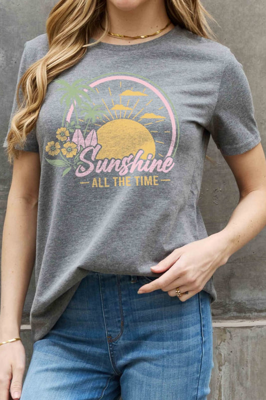 Simply Love Full Size SUNSHINE ALL THE TIME Graphic Cotton Tee