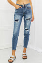 Judy Blue Dahlia Full Size Distressed Patch Jeans