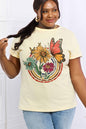 Simply Love Full Size Flower & Butterfly Graphic Cotton Tee